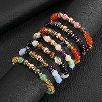 Nouveau Bracelet en Pierre Naturelle Anti-Stress et Anxiété, Perles d'Agate de 8 mm, Cristal de Guérison, Bijoux Cadeaux pour Femme