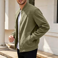 Veste décontractée zippée pour homme, style universitaire en toile, coupe ajustée, col montant, tendance automne, best-seller transfrontalier Europe-Amérique
