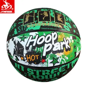 JYMINGDE hot-sale full printing green custom rubber basketballs