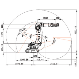 <span class=keywords><strong>Robot</strong></span> de palettisation industriel robuste avec moteur PLC, bras robotisé OEM 220 kg à charge utile élevée, <span class=keywords><strong>robot</strong></span> de peinture par pulvérisation pour la manutention des matériaux et les lignes d'emballage - Product Image 5
