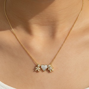 Gioielli alla Moda per Bambini con Collana con Ciondolo a Forma di Cuore, Zirconi Incastonati, Stile Elegante, Gioielli da Regalo - Product Image 4