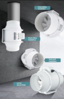 Extracteur de Ventilation d'air de conduit en ligne de 100mm à faible bruit à économie d'énergie ventilateur de suralimentation en plastique OEM personnalisable pour