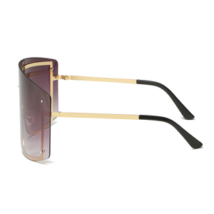 Lunettes de soleil en métal pour femmes, tendance, nouveauté, vente en gros, mode de luxe, surdimensionnées, LOGO personnalisé, lunettes de soleil de marque, <span class=keywords><strong>2023</strong></span> - Product Image 5