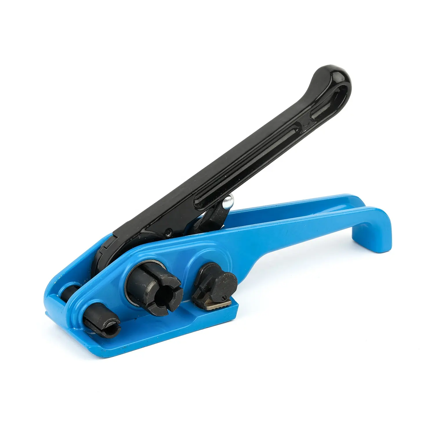 Blue Base and Black Handle Handheld PET Strapping Tool with Cutter Built Inside for Manual Strap Tension