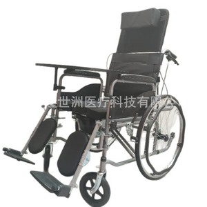 Fauteuil roulant manuel léger pliable multifonctionnel pour personnes âgées, usage domestique, noir, 22 kg, tube en acier épaissi - Product Image 2