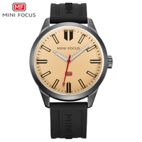 MINI FOCUS MF0054G Jam Tangan Olahraga Outdoor Quartz Tali Silikon Desain Sederhana Tahan Air Gaya Baru Jam Tangan Mewah Pria dengan Kotak