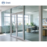 Cloison en aluminium de 100 mm avec stores intégrés, design moderne, durable, insonorisation 45 dB, écologique, pour bureaux commerciaux et entrepôts