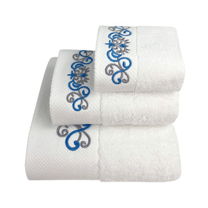Hotel <b>Towel</b> <b>Set</b> 100% Cotton <b>Bath</b> Hand Square <b>Towels</b> Embroidered Gift <b>Set</b> Skin Friendly - Product Image 2