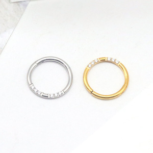 Anneau de nez en acier inoxydable 316L avec strass, serti en canal rond, bijou de piercing tendance - Product Image 4