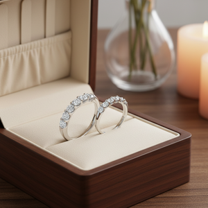 แหวนแต่งงาน HUIYUE เงินแท้ 925 ประดับเพชรโมอิสซาไนต์ ดีไซน์หรูหรา คุ้มค่า แหวนโมอิสซาไนต์แบบฝังเพชรสำหรับผู้หญิง - Product Image 6