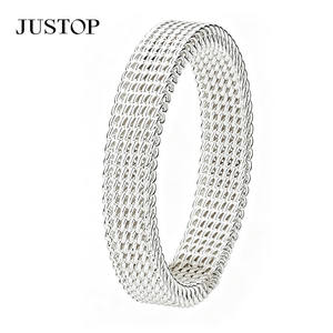 JUSTOP Snowflake Cocktail <b>Ring</b> 925 Silver Plated Stainless Steel Unisex Modern Fashion <b>Ring</b> - Product Image 5