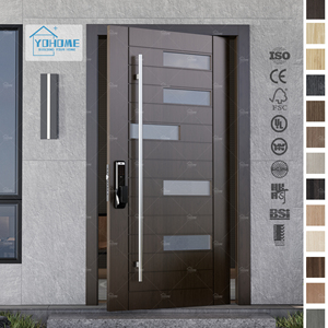 Puerta de pivote de madera Exterior de Foshan Yohome Puerta de pivote de madera Exterior moderna Elegancia moderna de puertas delanteras de pivote - Product Image 5