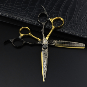 Forbici Professionali per <span class=keywords><strong>Parrucchieri</strong></span> HS-963, 6.0 Pollici, Nero e Oro con Motivo Damascato, Alta Qualità per Bellezza e Acconciatura - Product Image 4