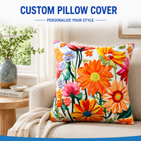 Housse de coussin Daisy élégante à motif floral, carrée, pour chaise, bureau, chambre d'amis – Vente directe usine