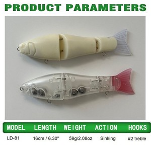 Nueva llegada 3 segmentos articulados Swimbait 16cm 59g Multi-Sección de cola suave en blanco señuelo de pesca cebo - Product Image 3