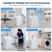 Baignoire professionnelle pour animaux de compagnie avec panneau frontal transparent pour salon d'animalerie