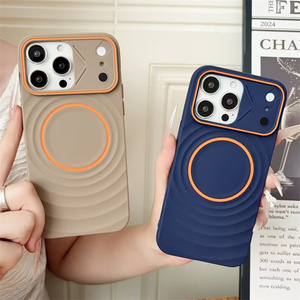 Funda Magnética Original con Diseño de Ondas Mate para iPhone 17 16 15 14 Pro Max, Carcasa Trasera Suave de TPU con Acabado Escarchado - Product Image 1