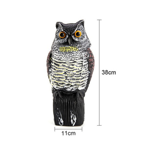 Sculpture d'hibou réaliste à tête rotative à 360° avec son, pour extérieur, décoration de jardin, répulsif d'oiseaux, vente en gros - Product Image 5