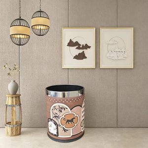 Cubo de Basura Estilo Chino de 12L, Cilíndrico, con Pedal, para Interiores, Decoración del Hogar y Sala de Estar - Product Image 3