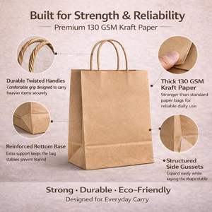 Bolsas de Papel Blancas de 150 g/m² con Logotipo Personalizado de Lujo Reciclables para Joyería y Ropa, Bolsa de Regalo Grande con Asa - Product Image 2