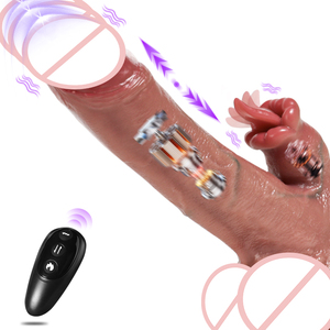 8,85 Zoll Brauner Elektrischer Dildo mit Leckmodus, Konstanter Temperaturheizung und Mehrstufiger Vibration, Geeignet für Paare Sexspielzeug - Product Image 1