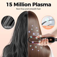 Brosse Lissante Professionnelle Mini en Céramique avec Écran LCD, Réparation Infrarouge et Soin Capillaire au Plasma, Lisseur Électrique pour Salon