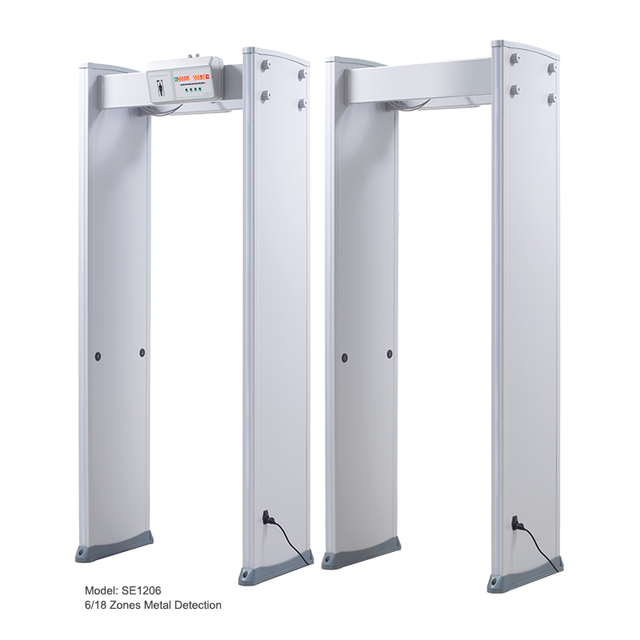Promotion 7 Inch LCD Portable Walk Through Metal Detector Security Gate Metal Detector With Backup Battery