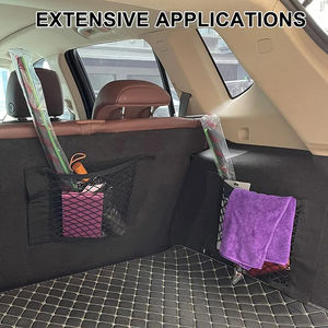Organizador de coche para asiento trasero, bolsa de malla elástica para maletero, red con cierre mágico, bolsillo de almacenamiento universal para coche - Product Image 2