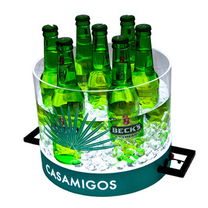 바 KTV 파티용 맞춤형 12L 모던 아크릴 LED 발광 아이스 버킷, 고급 와인 & 칵테일 서빙용 - Product Image 6