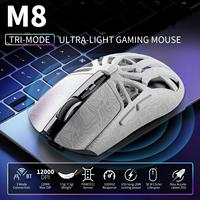 Mouse Gaming Mini Ultra-Ringan PAW3311 RGB 2.4G BT Nirkabel USB Ergonomis