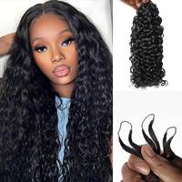 Extensions de cheveux en crochet à plumes 100% cheveux humains, invisibles, pré-bouclées, en crochet, bouclées crépues, extensions de cheveux en crochet à plumes