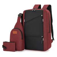 Juego de 3 Mochilas Escolares de Alta Calidad en Oferta, Mochila de Poliéster al por Mayor con USB, Fabricante de Mochilas