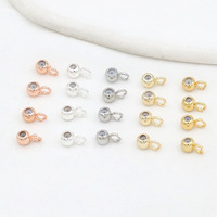 Anneau ouvert en cuivre plaqué or 18 carats, connecteur à perles en caoutchouc, boucle, bracelet, collier, pendentif, fermoir, accessoire de bricolage D51A