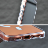 Desain Tombol Sentuh Logo Kustom PC+TPU Tahan Guncangan Berlapis UV Magnetik Transparansi Tinggi Tahan Kuning Casing Ponsel untuk 18 17 Pro