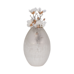 Textured Silhouette Glass Vase For Living Room And Home Decor Decorative Flower Vase For Mantel Bedroom Or Office Display - Product Image 2