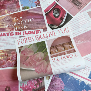 Papier de fond pour bouquet de la Saint-Valentin, style journal anglais illustré, matériel d'emballage - Product Image 4