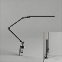 Lampe de bureau LED 95 CRI, design métallique pliable, double source lumineuse, luminosité/capteur de couleur réglables, adaptée pour l'étude et le bureau