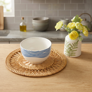 Sous-plat décoratif jetable en rotin/herbe de mer marron foncé, écologique, style européen, pour fête, avec logo et couleur personnalisés - Product Image 3