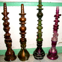 Chicha Farida de luxe égyptienne sur mesure, en bois sculpté et laiton, modèle Wonder Hookah Mini Type Droit, technique miroir, motif unique