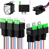 Relais électrique universel polyvalent 12V SPST 14AWG relais à faisceau en cuivre étamé prise 4 broches 30A ATC lame fusible relais Reed