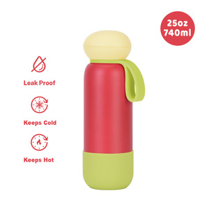 New 18 Oz/25 Oz Stainless Steel Water Bottle <b>Small</b> Mouth <b>Cup</b> Portable Double Layer Outdoor Camping Vacuum Bottle Type - Product Image 2