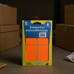 Mnj Fluorescent Self Adhesive Labels 12 Pcs Orange Packaging Labels - Product Image 2