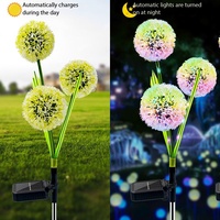 Lampu Taman Tenaga Surya IP65 LED Desain Bunga Dandelion untuk Dekorasi Taman, Halaman, dan Jalan Setapak
