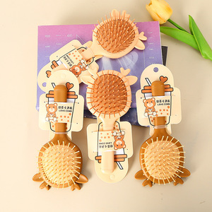 Peine para el cabello con cojín de aire, mini, portátil, diseño de dibujos animados, masajeador, para uso diario, 12 cm, de plástico, ligero, estilo dulce - Product Image 3
