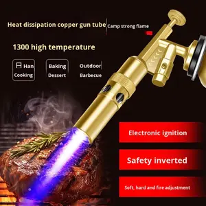 Pistolet à flamme domestique haut de gamme tout en cuivre <span class=keywords><strong>pour</strong></span> brûler les poils de porc, allumeur électronique à <span class=keywords><strong>gaz</strong></span> <span class=keywords><strong>pour</strong></span> <span class=keywords><strong>cartouche</strong></span>, brûleur à or, buse durable, modèle 8803 - Product Image 1