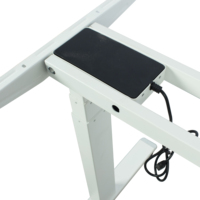 Cadre de bureau électrique blanc à double moteur et 3 niveaux de réglage, base de bureau assis-debout télescopique réglable en hauteur pour le bureau à domicile