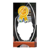 Trophées en cristal de verre de haute qualité gravés au laser, figurines portables pour récompenser les employés exceptionnels