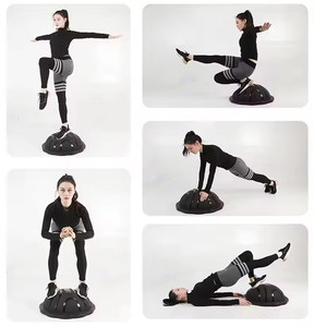 Eco-Friendly Inflatable Half Yoga Ball <strong>Trainer</strong> with Resistance Bands and Foot <strong>Pump</strong> for Home Gym Workouts - Product Image 4