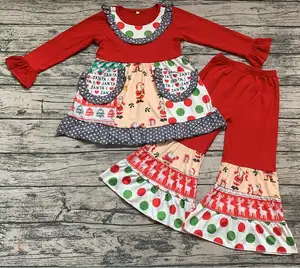 Nuevo estilo de invierno niñas adolescentes Boutique ropa lindo bebé recién nacido de la Navidad ropa de Navidad lindo conjunto de ropa