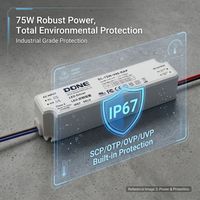 Driver LED Série RAP 75W 36V Étanche IP67 Classe II avec Protection Contre les Surtensions 2KV et Garantie de 3 Ans pour l'Aménagement Paysager